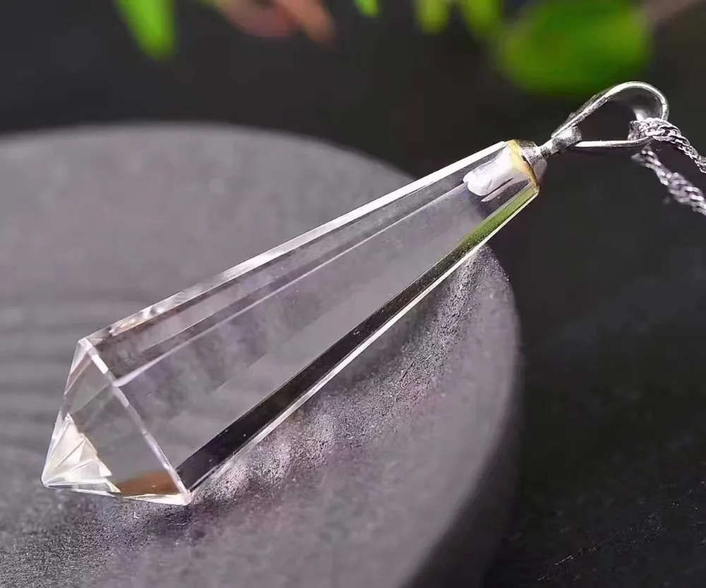 Natural clear quartz crystal wand point Spirit pendulum pendant healing stones for gifts