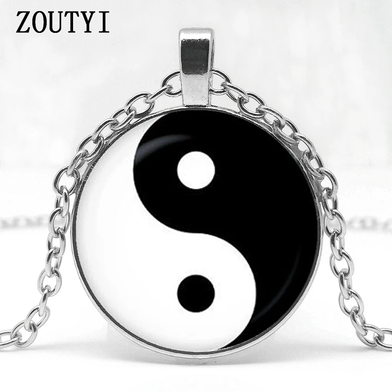 2018 new hot sale retro yin and yang pendant necklace tattoo necklace necklace pure handmade chain yin and yang jewelry