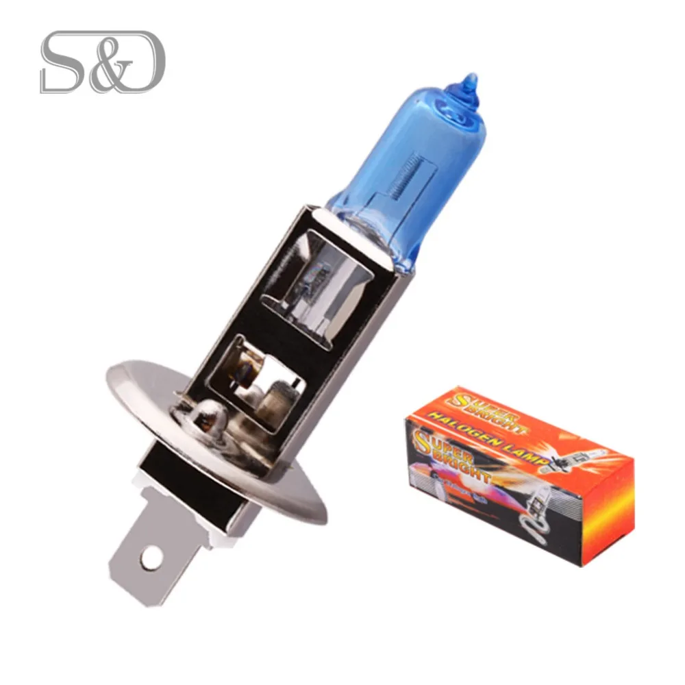 H1 100W 12V Super Bright Halogen Bulbs Xenon White Car Headlight Lamp Fog Lights Car Light Source Car Styling parking