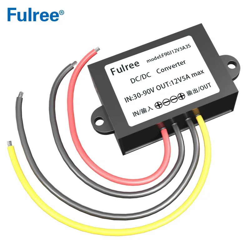 72V 60V 48V to 12V 24V 3A 5A DC DC Converter 72VDC to 12VDC Voltage Converter Step Down Buck Car Truck Vehicle Power Supply