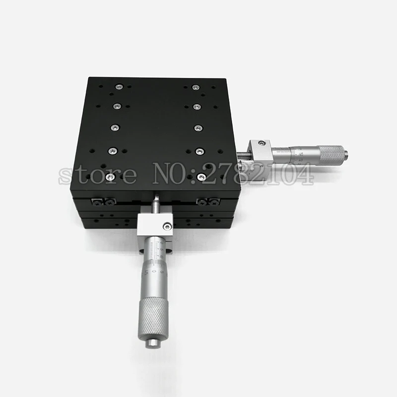 Imagem -04 - Axis 125*125 mm Estação de Aparamento Plataforma Deslocamento Manual Estágio Linear Mesa Deslizante Xy125-l Ly125-r Xy125-cm Cruz Ferroviário xy