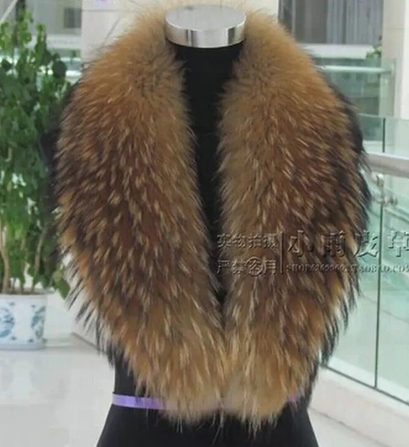 Free shipping Natural raccoon fur collar fox fur collar raccoon fur collar really hat scarf down collars customization