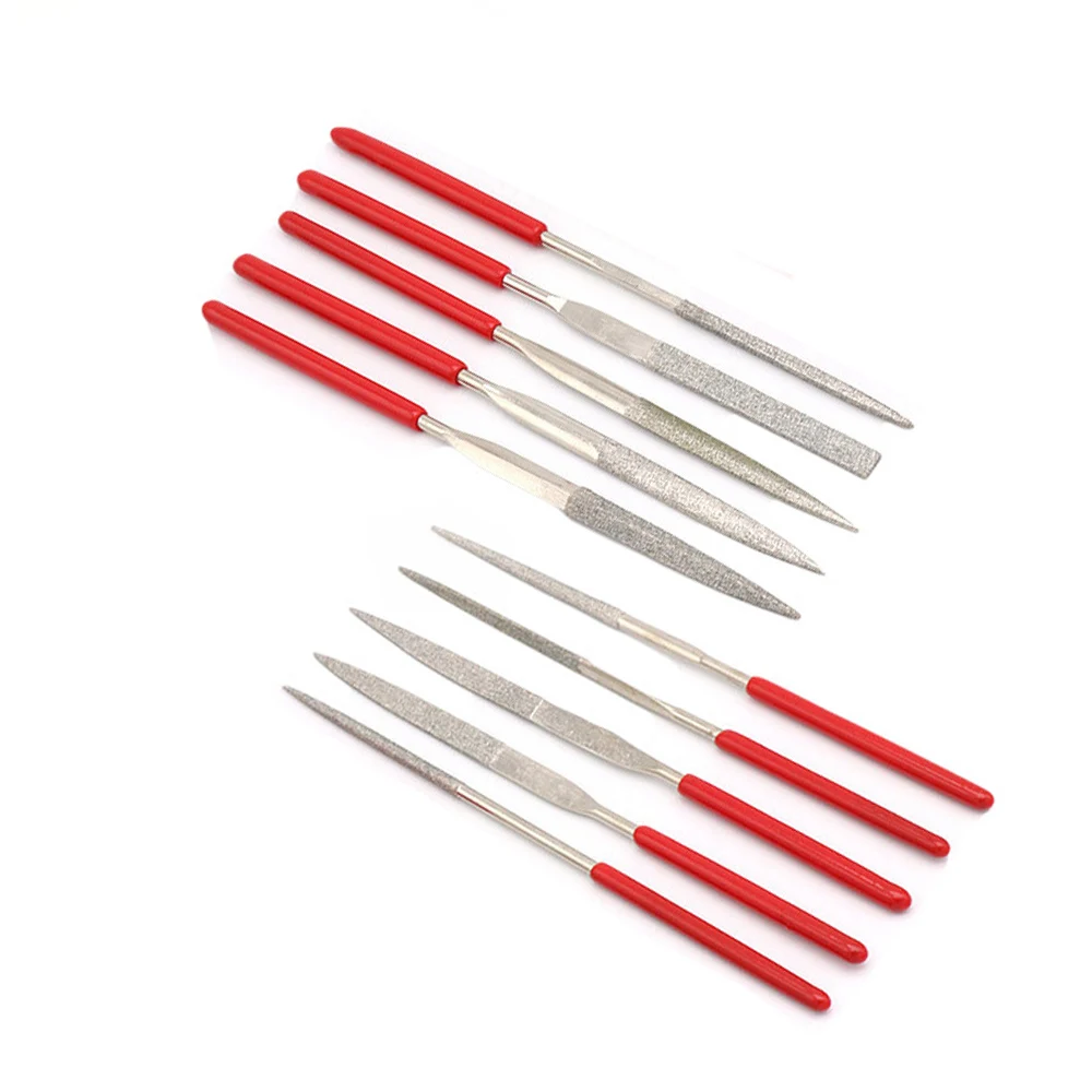 New Mini 10Pcs 3x140mm Diamond Needle File Handy Tools Coated Riffler Set Jewelry Crafts Glass Gem Stone Cutting Repair Tools