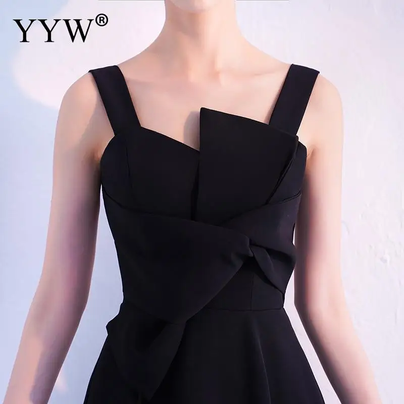 New Fashion 2023 Black Elegant Evening Dress Sexy Robe De Soiree Women Long Party Dresses Sleeveless A Line Ladies Formal Gowns