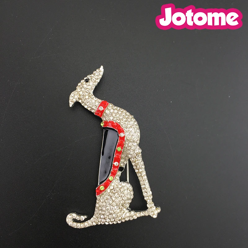 Fashion Rhinestone Scotty Greyhound Dog Brooch Pin Crystal Animal Borzoi Hound Dog Puppy Canine Brooches