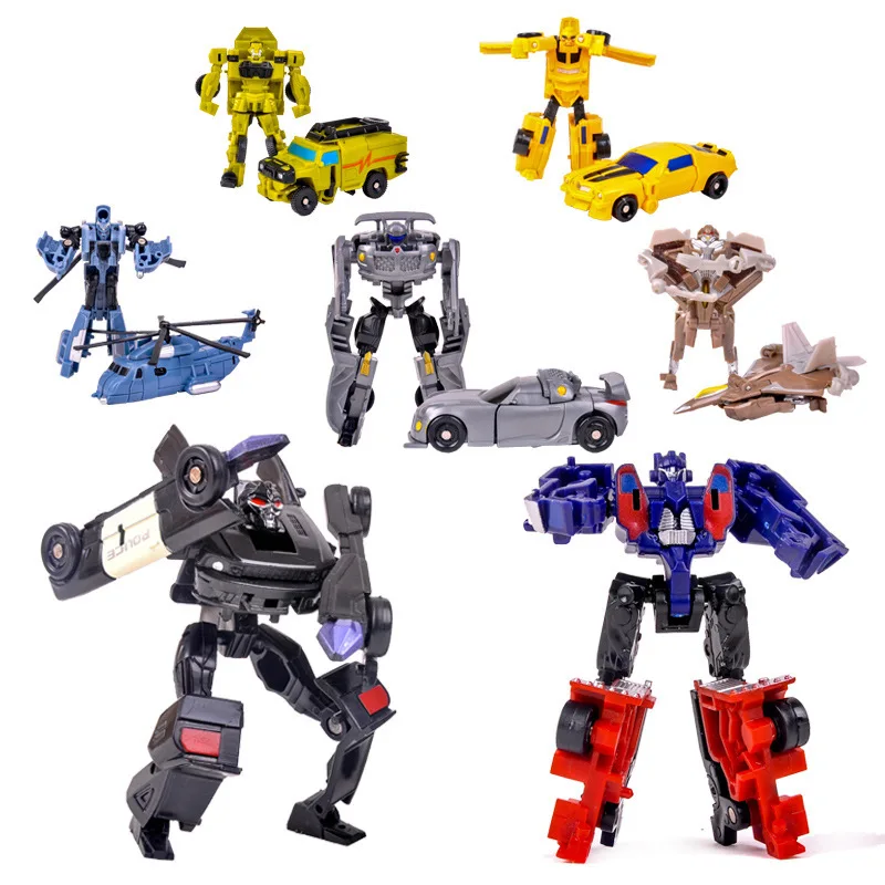 7pcs/lotTransformation Robot Car Kit Deformation Robot Action Figures Toy for Boy Vehicle Model Kids Gift