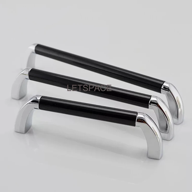 

Free shipping Drawer handles Modern simple wardrobe door handles 2.5" Fashion dresser knobs Bright chrome TV cabinets pulls 96mm