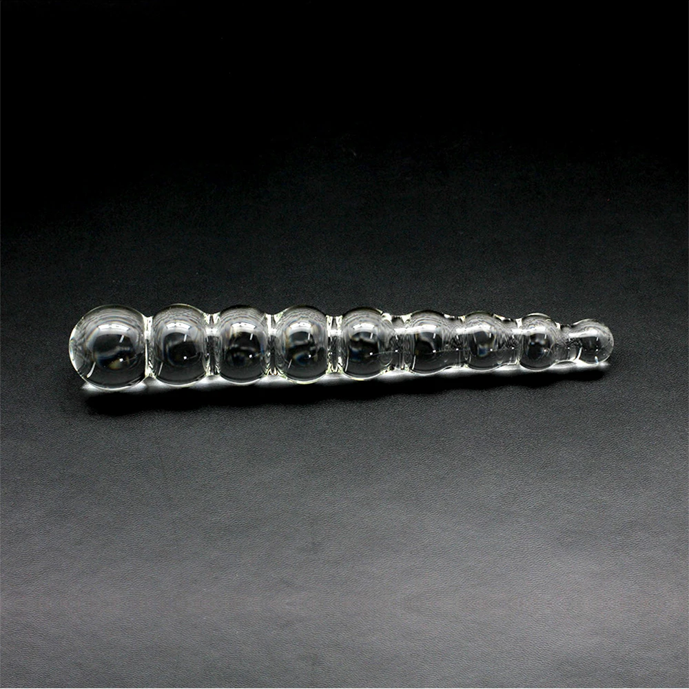 Smspade Crystal Glass Dildo Anal Beads Butt Plug With 9 Beads Anal Toys For Womens Sex Products Female Masturbation Glass Dildo