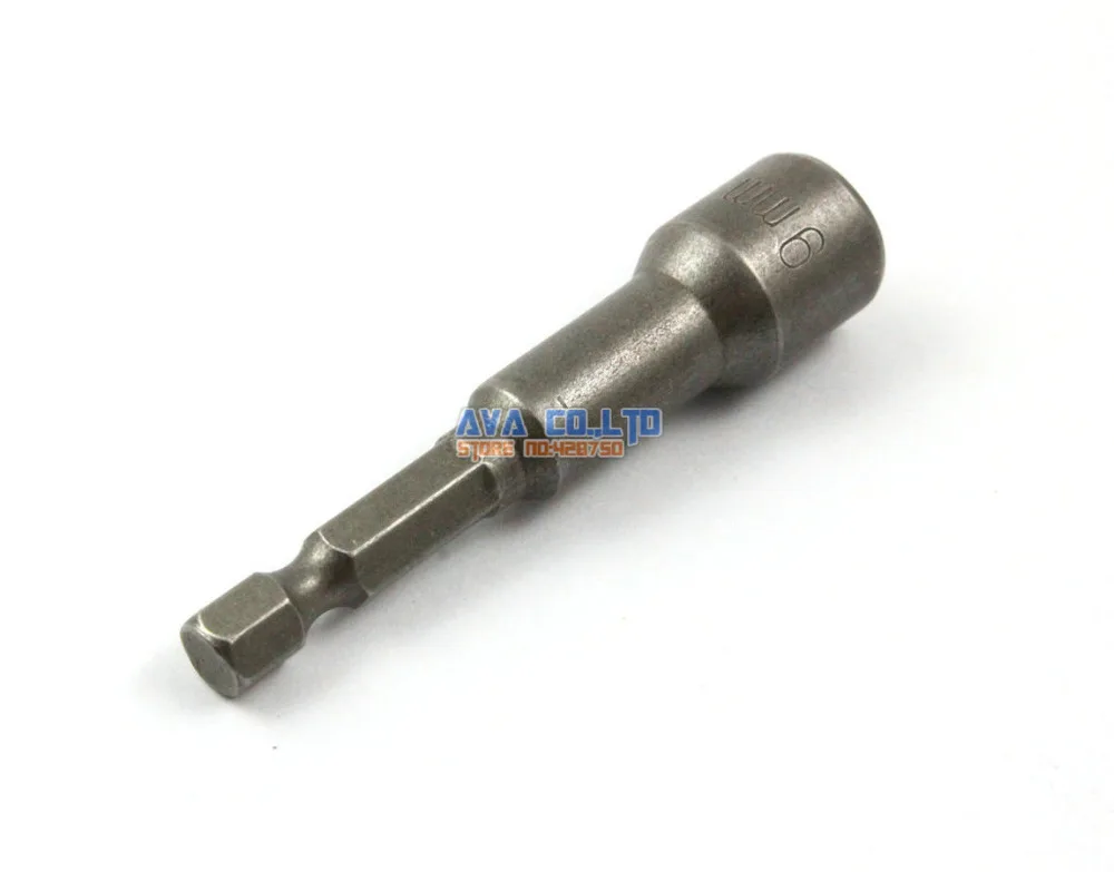 10 Pieces Magnetic 9mm Hex Socket Nut Setters Driver S2 Steel 1/4