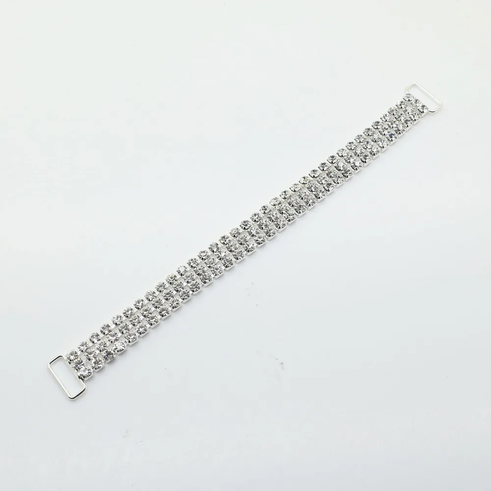 10pcs/Pack 3 Rows Charm Chain Connectors Bikini Buckle Metal Crystal Rhinestone Bikini Swimwear Buttons For Swimwear, factory