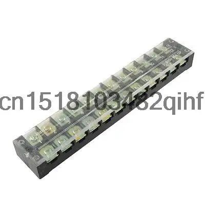 600V 45A 12 Position Covered Barrier Screw Terminal Block