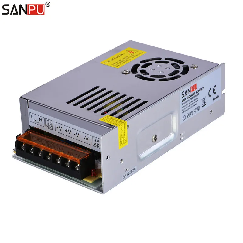 

SANPU SMPS 12vdc 250w LED Driver 20a Constant Voltage Switching Power Supply 220v 230v ac/dc Lighting Transformer for LEDs Strip