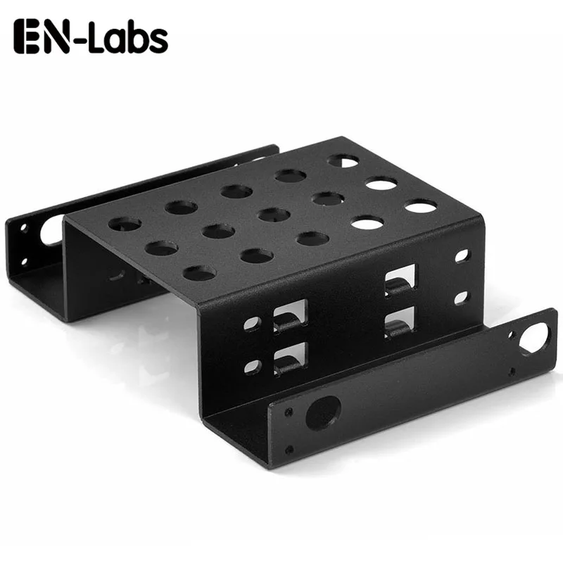 

En-Labs Aluminum 2 Bay 2.5" SATA HDD SSD dock to 5.25 bracket mounting Kit 2.5 to 5.25 hard drive bracket adapter converter