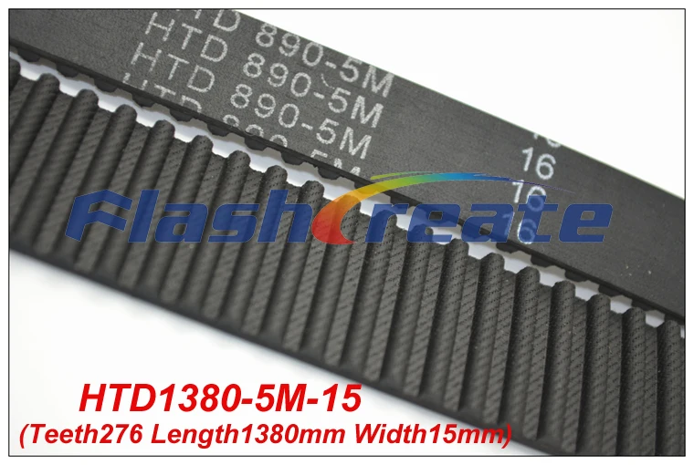 

5pcs HTD5M belt 1380 5M 15 Teeth=276 Length=1380mm Width=15mm 5M timing belt rubber closed-loop belt 1380-5M S5M Belt 5M Pulley