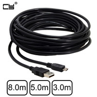 8m 5m 3m Micro USB 5Pin to USB 2.0 Male Data Cable for Tablet & Cell Phone & Camera & Hard Disk Drive with dual Shield Braid