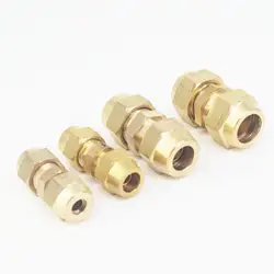 Flare Fit Tube O/D 6/8/10/12/14/16/19/22mm Brass Connector Fitting With Nuts Refrigeration Air Conditioner