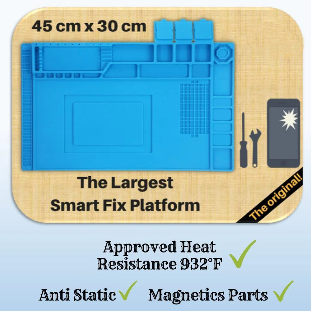 Il più grande tappetino per riparazione elettronica magnetica stazione di saldatura in Silicone cuscinetto per pistola di calore 932F tappetino per