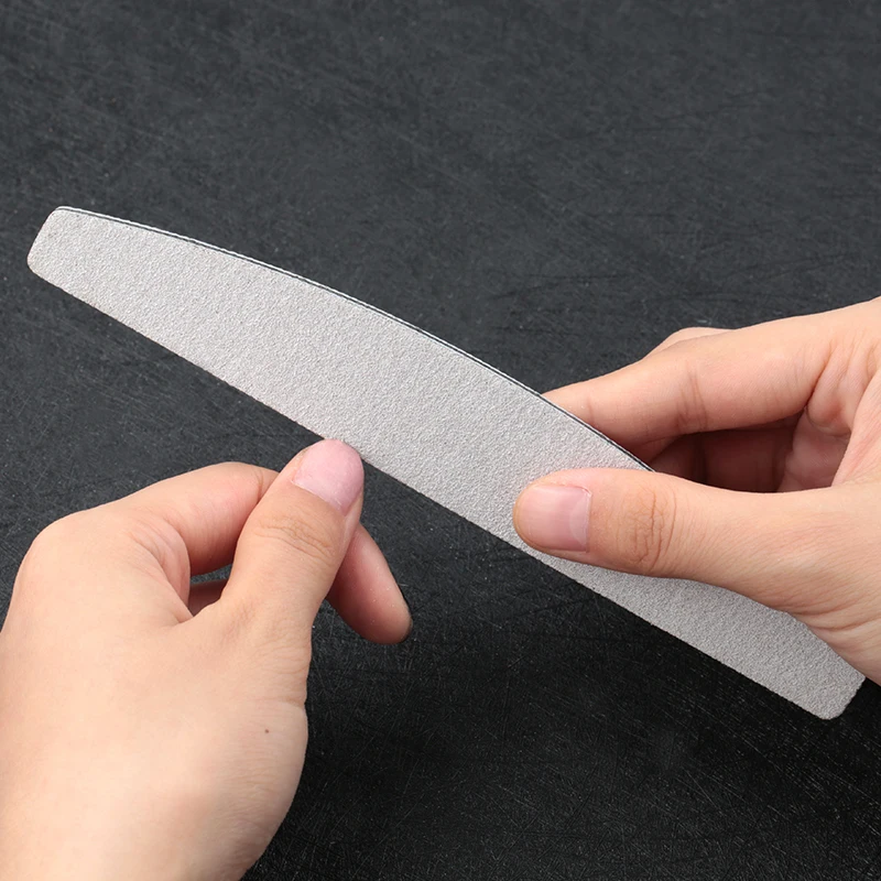 Professional Nail File 100/180 Double Sided Sandpaper Strong Thick Nail Files Half Moon Sanding UV Gel Polish Manicure Tools