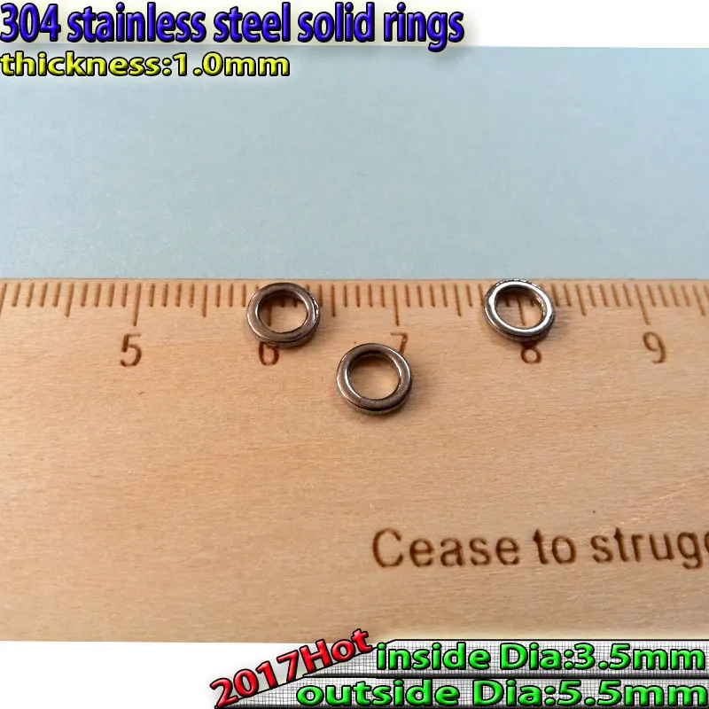 2017new fishing solid ring 1.0mm3.5mm5.5mm  304 stainless steel quantily 35pcs/lot