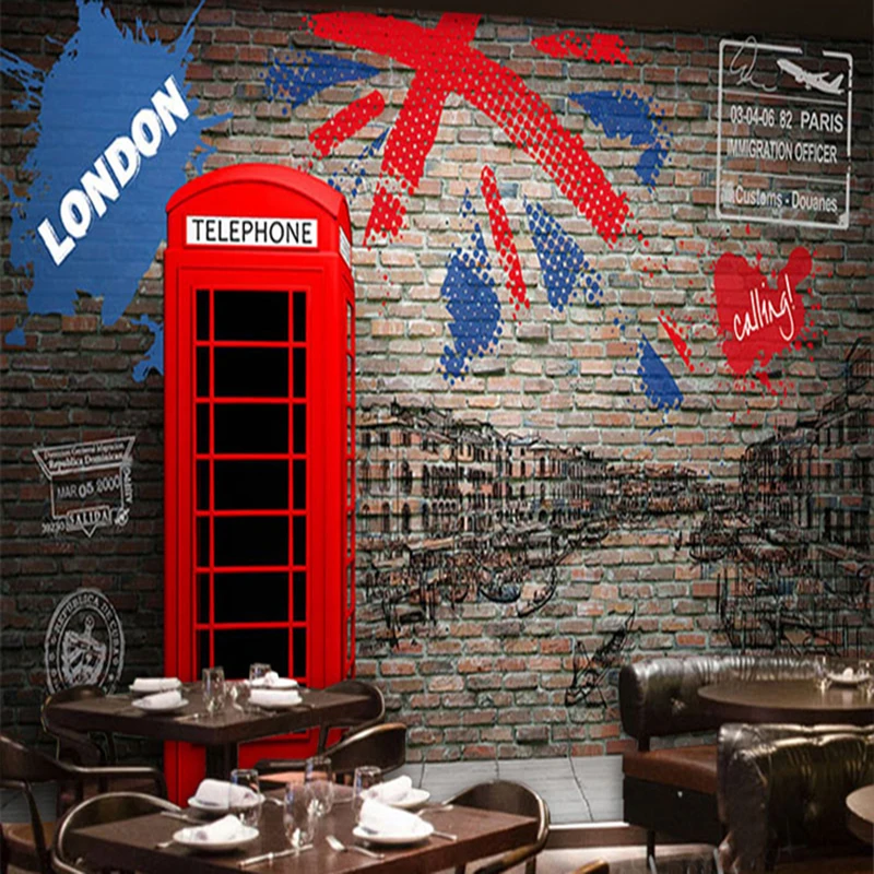 

Custom Photo Wallpaper 3D Vintage London Street Wall Mural Restaurant Cafe Living Room Sofa Backdrop Mural Non-Woven Wall Papers