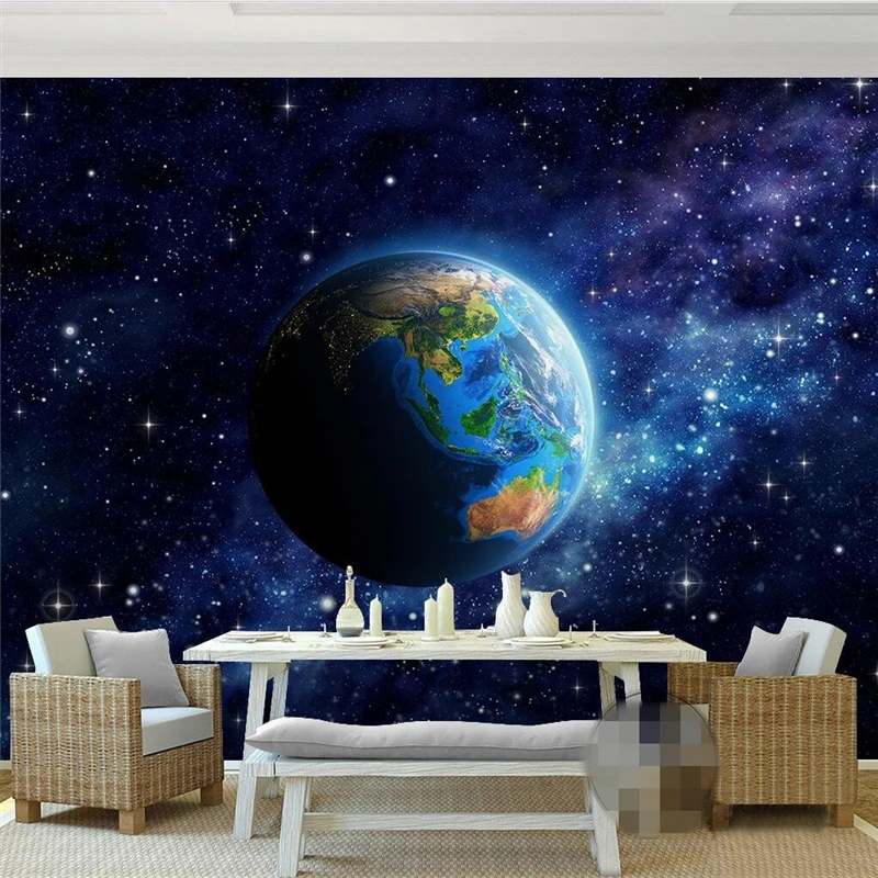 beibehang Custom photo wallpaper  wall stickers blue fantasy universe starry modern minimalist wallpaper background wall