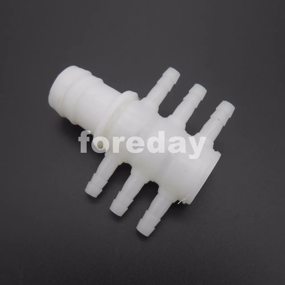 100PCS X 20mm 1 inlet 6 outlets exhaust air gas water pipe tap for Aquarium fish 6 WAYS tower-type > 100 degrees 6MM *FD209X100