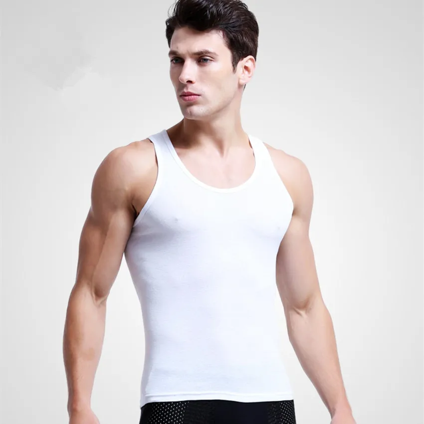 3pcs /Lot Man 'S Cotton Solid Seamless Underwear Brand Clothing Mens Sleeveless Tank Vest Comfortable Undershirt Undershirts