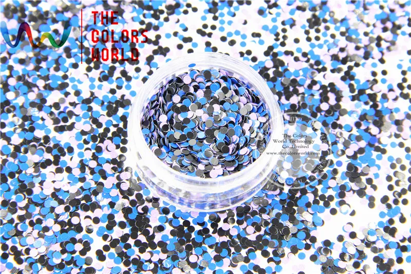 

RH2-257 Mix Colors Mix Colors Dot shapes round Glitter for nail art ,nail gel, nail polish makeup and DIY decoration