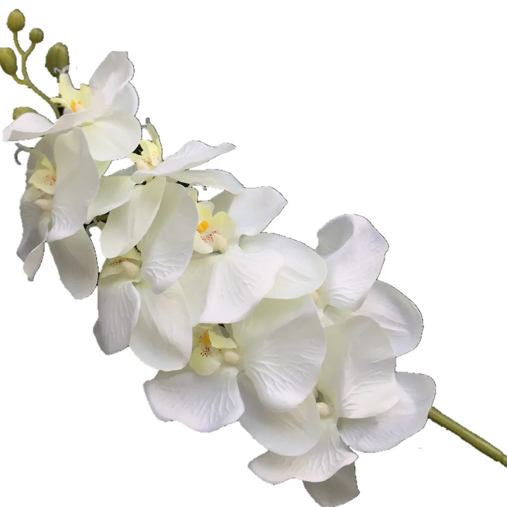 5p Orchids (8 heads/piece) Big Size Phalaenopsis Moth Orchids black/white for Wedding Centerpiece Decorative Artificial Flowers