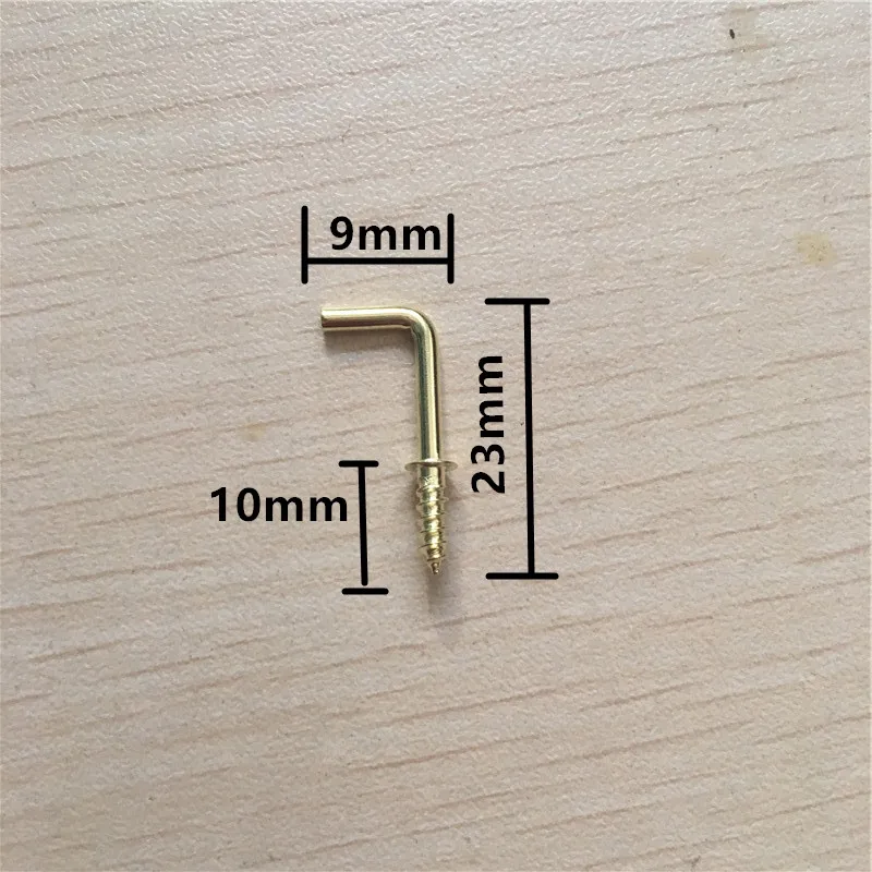 Yellow Right Angle Screw Hook,Iron Hook,7 Style Hook, L Style,Sheep Eye Hook,Frame Accessories Screws,23*9mm,100Pcs