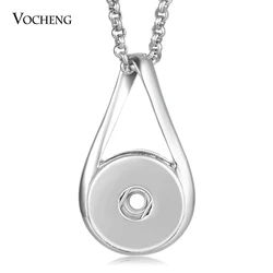 10pcs/lot Wholesale Vocheng Snap Button Charms Necklace Ginger Snap Jewelry 18mm with Stainless Steel Chain NN-628*10