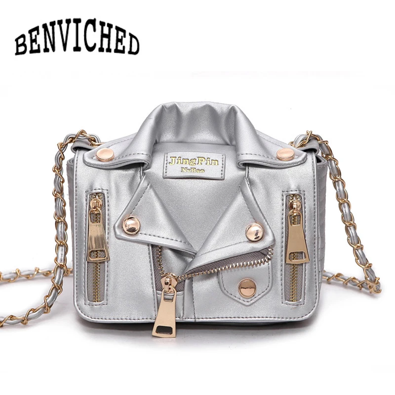 

BENVICHED European Hot Brand Designer Motorcycle Bags Women Clothing Shoulder Jacket Bags Messenger Bag Women Handbag L082