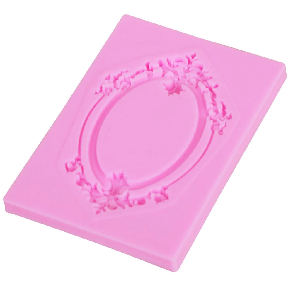 M940 DIY Frame Mirror Retro Silicone Cake Mold Candy Sugar Cake Decorating Fondant Embossing Pad Pastry