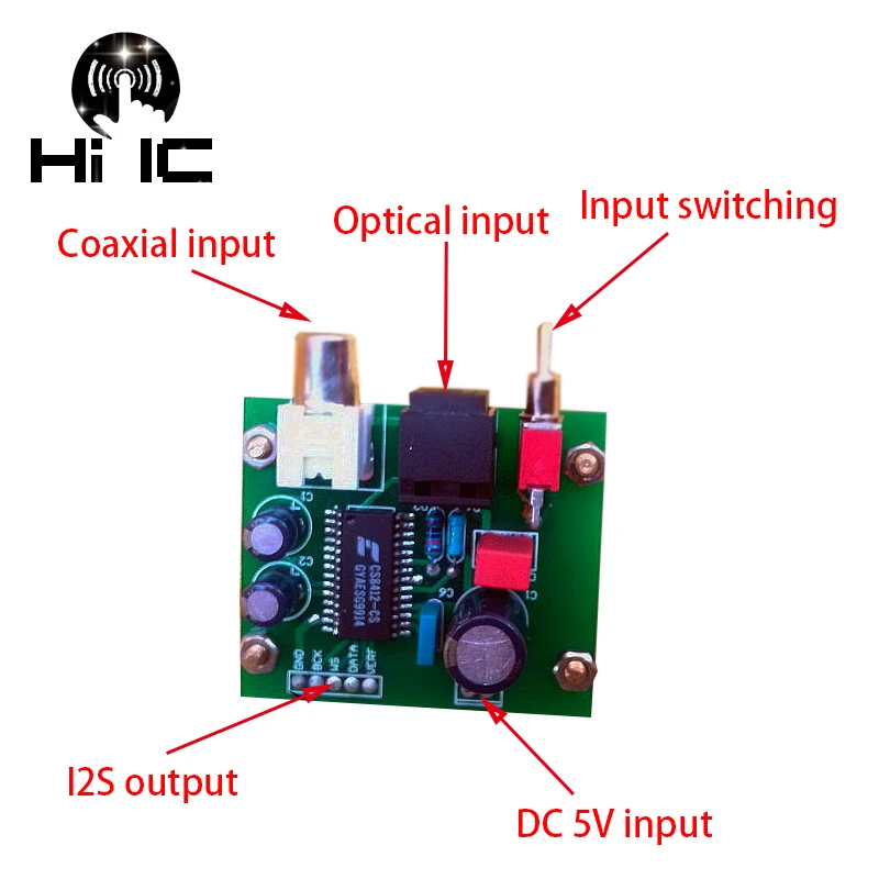 CS8412 Scheda ricevitore ottico coassiale Ingresso ottico coassiale a I2S IIS per decodificatore DAC