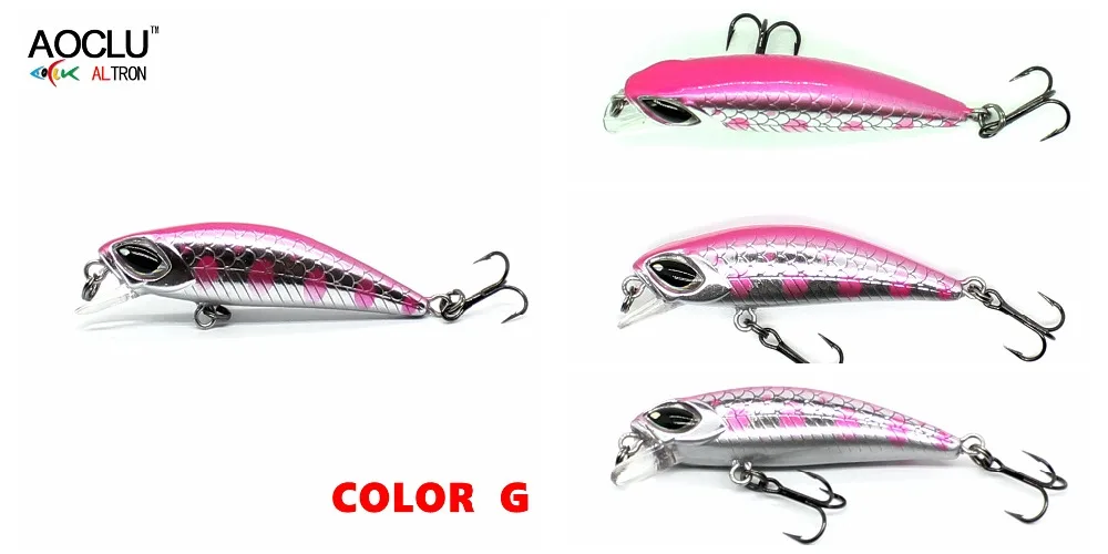 Aoclu-Sinking Minnow Angel rassel, Hart köder Wobbler Köder, Strand, Bass, Jack, Forelle, 14 # VMC Haken, Tauchen, 1,5 m, 45mm, 3,0g – Detail 22