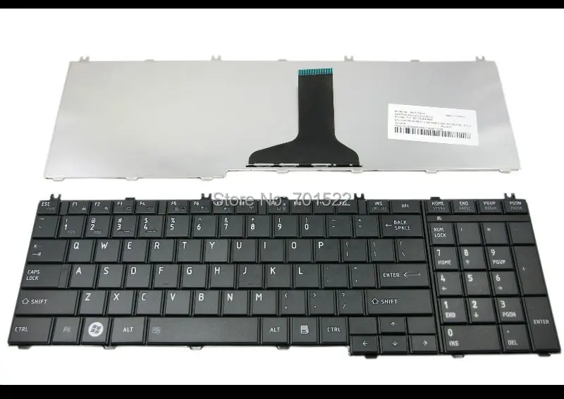 New Laptop Keyboard for Toshiba Satellite C650 C655 C655D C660 L650 L655 L670 L675 L750 L755 Black US Version  - MP-09N13US-698