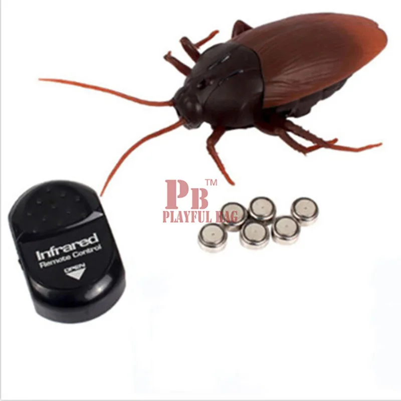 

pb playful bag Funny Simulation Infrared RC Remote Control Scary Creepy Insect Cockroach Toys Halloween Electronic pets gift