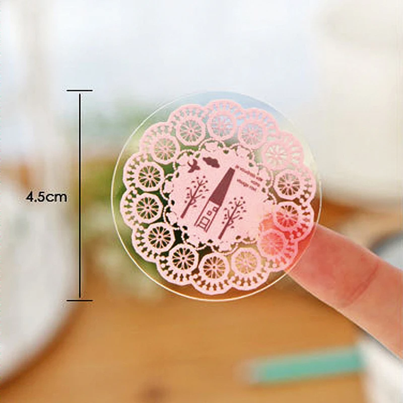 3pcs Kawaii Lace Various patterns stickers for Photo Album Glass bottle phone case decorative Art DIY Round Sealing sticker cute