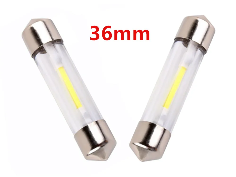 2PCS 36mm C5W COB Car Led Bulbs Car Interior Bombillas Festoon Dome Reading Light Source 12V White For Map License plate Lamp