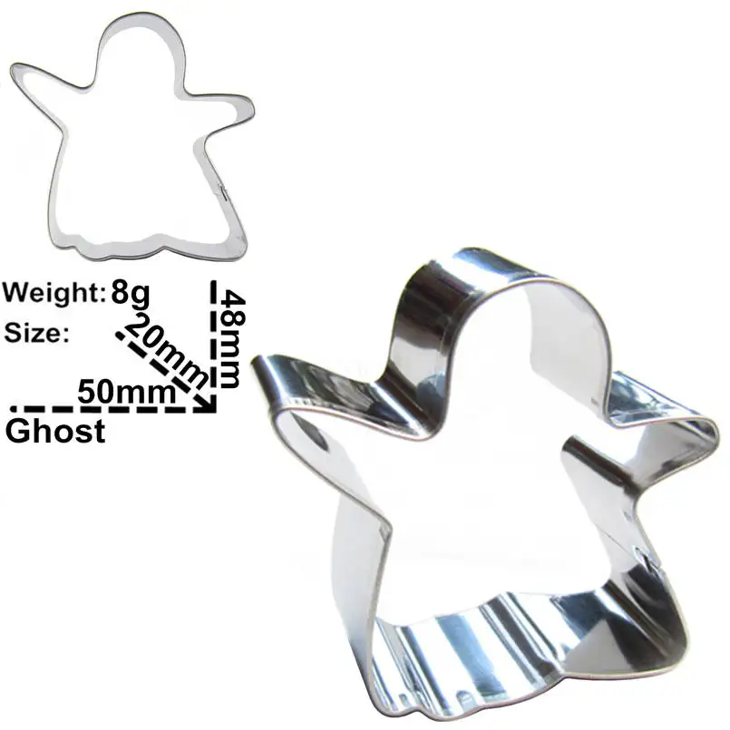 Halloween Kitchen moulds Stainless Little Ghost Shaped Fondant Cake biscuit Sugarcraft Plunger Cutter Fruit knife,Direct Selling