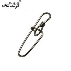 HXY PCS(100 50) SIZE(0# to 6#) Double Insurance Inside Lock Fishing snap Stainless steel fishing swivel Safety Connector