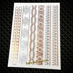 Fashion Women's Henna Tattoo Gold Silver GYS-77 Bracelet Jewelry Design New Water Transfer Golden Flash Fake Glitter Tattoos