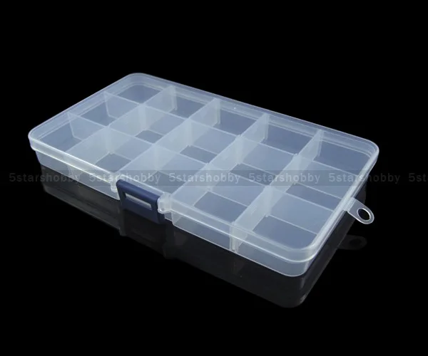 15 Slots Cells Colorful Portable Jewelry  box Tool Container Ring Electronic Parts Screw Beads Organizer Plastic Case