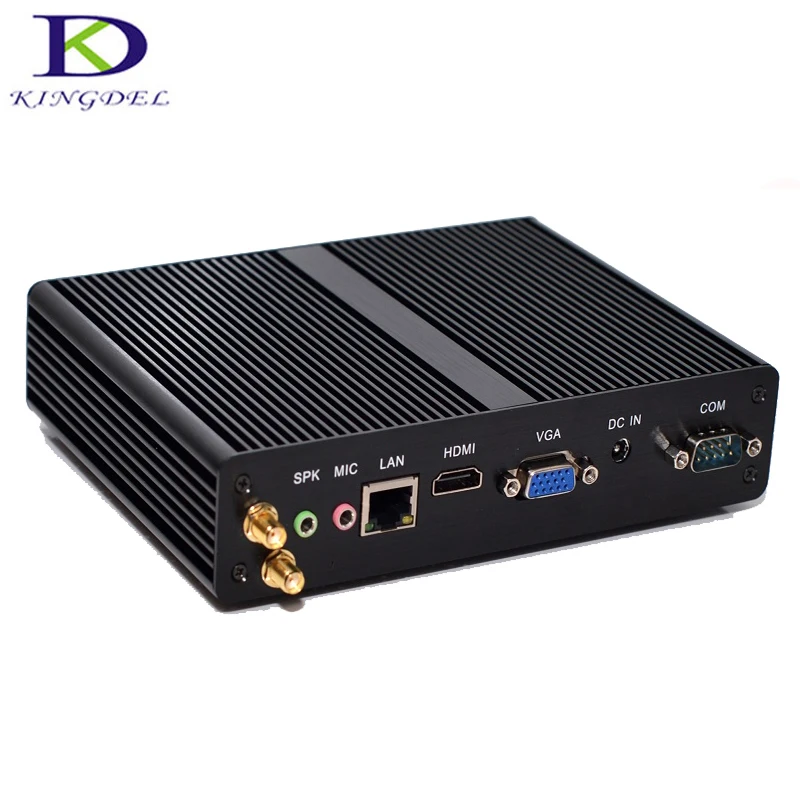 2 * COM Fanles mini pc Celeron J1900 Quad core Nuc Intel HD grafiken dünne nettop computer windows 7 HDMI VGA USB3.0 wifi für freies