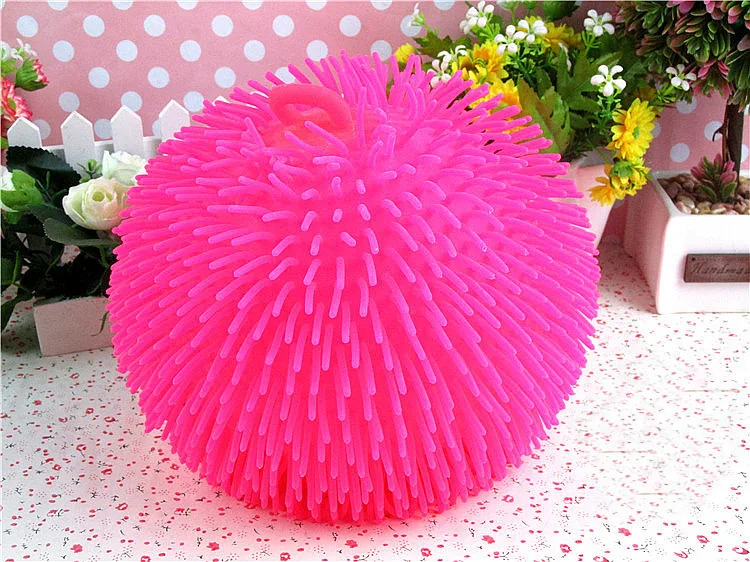 All Densely Hairy Vent Ball Light Flash Ball Children\'s Software To Vent Toys soft toy with light Luminous ball