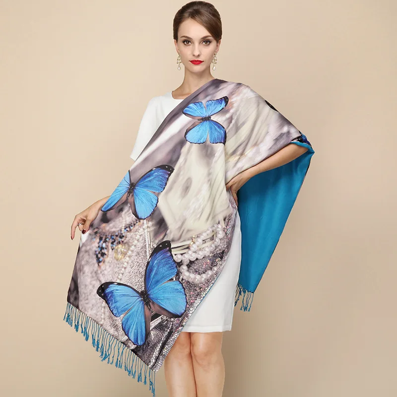 DANKEYISI Designer Ladies Big Scarf Women Brand Wraps Real Double-deck Thickened Brush Autumn Winter Shawl Scarves For Women