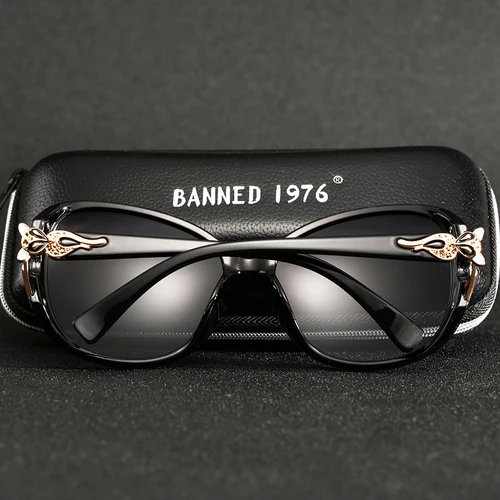 Imagen 2 del producto BANNED-Gafas De Sol polarizadas para mujer, anteojos De Sol femeninos De lujo, a la moda, con protección UV, Estilo Vintage, 1976