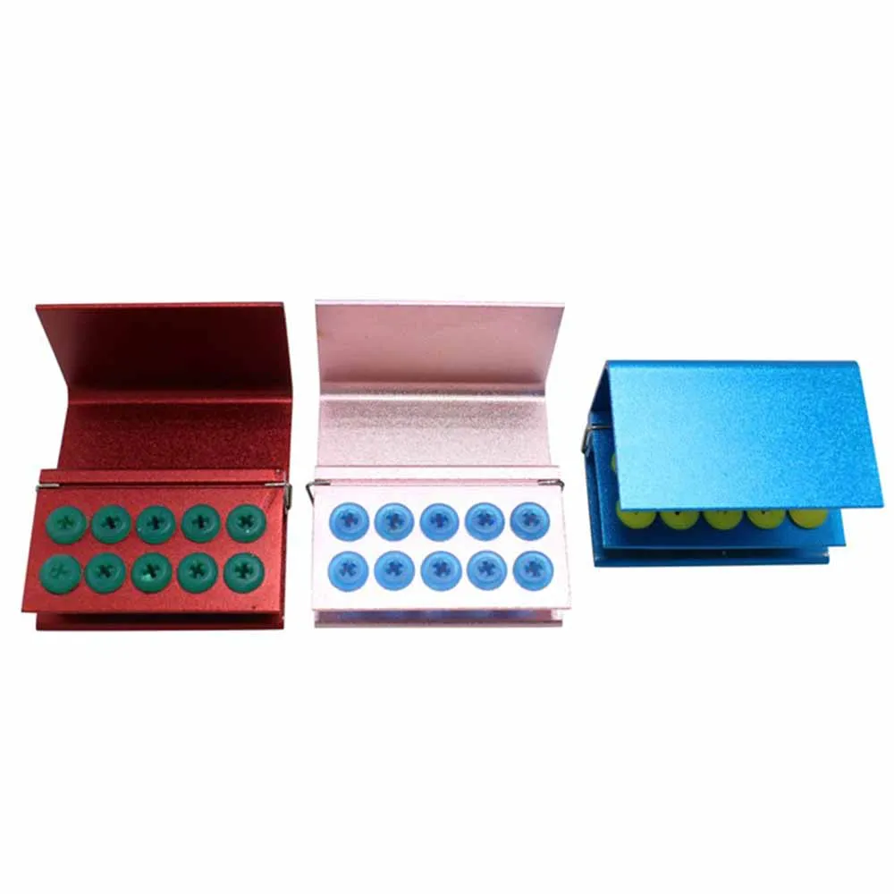 

Dental 10 hole bur disinfection box dental supplies high temperature sterilization needle holder with silicone