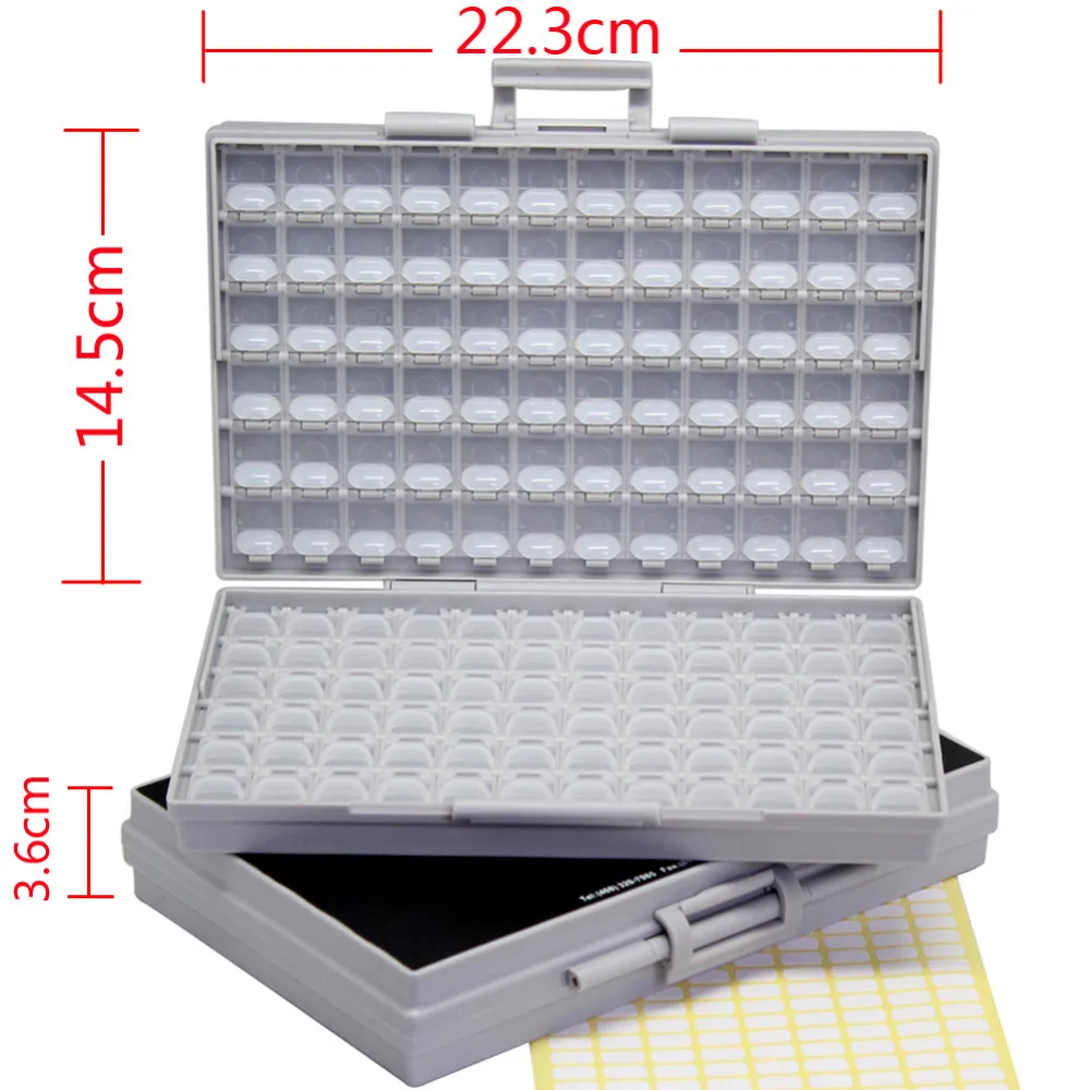 AideTek 2 unità di resistore condensatore elettronica custodie SMD e organizzare 0603 0402 0805 1206 cassetta degli attrezzi in plastica 2 scatole