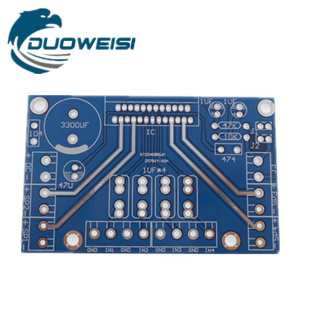 TDA7388 PCB أربع قنوات 4X41W PCB لوحة فارغة متوافقة مع 7850 50*80*1.6 مللي متر تيار مستمر واحد 12-14.5 فولت